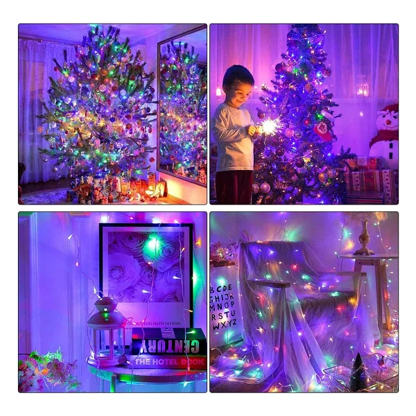Robeve 10 Metre 100 Ledli Fişli LED Işık RGB Karışık Renk Yılbaşı LED Işık Dekor Lambası Yılbaşı Ağacı Işığı Organizasyon LED Işık Düğün Nişan Kına Organizasyon Işığı Yılbaşı LED Işığı - Görsel 7