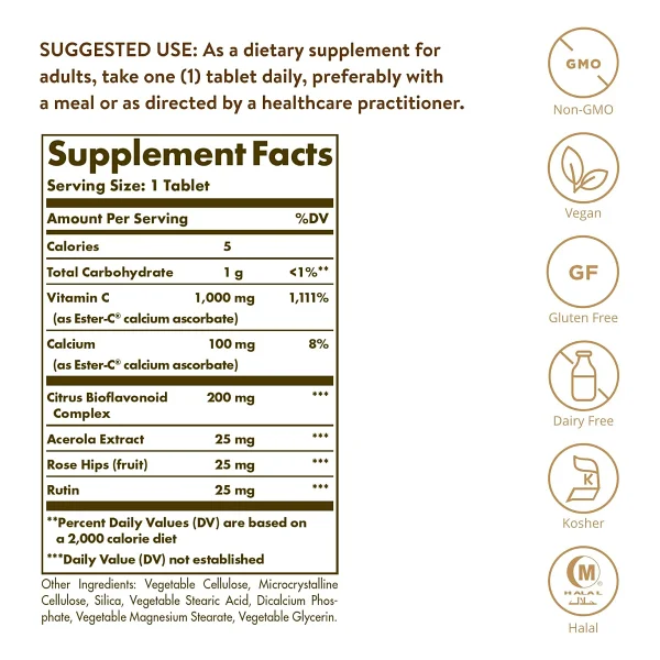 Solgar Ester-C Plus 1000 mg 60 Tablet - Görsel 4