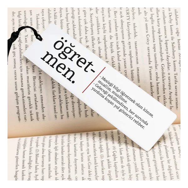 Hediyesepeti Öğretmen Kelime Anlamlı Kitap Ayracı 13.5 Cm X 4 Cm Metal Malzeme - Görsel 2