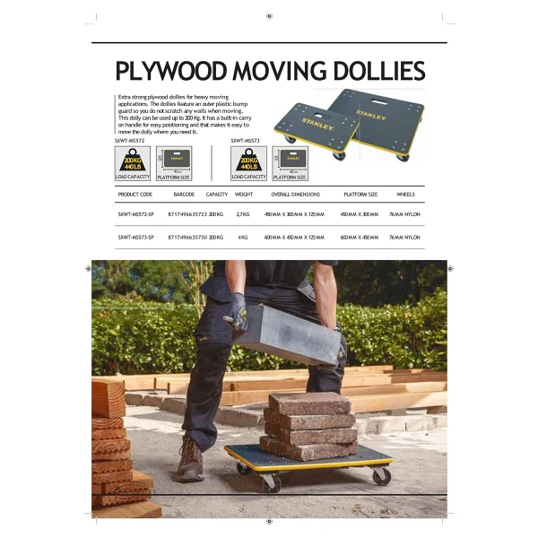 Stanley Ms573 200 Kg 60x45 Cm Dört Tekerli Yük Ve Paket Taşıma Arabası - Görsel 6