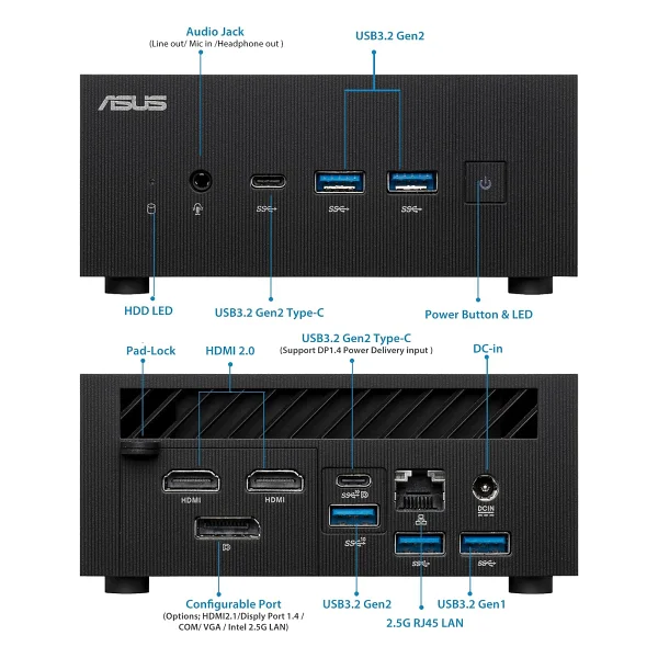 Asus Pn52-B-S9057md AMD Ryzen 9 R9-5900hx Barebone (RAM Yok, Dısk Yok) Freedos Mini Masaüstü PC - Görsel 7