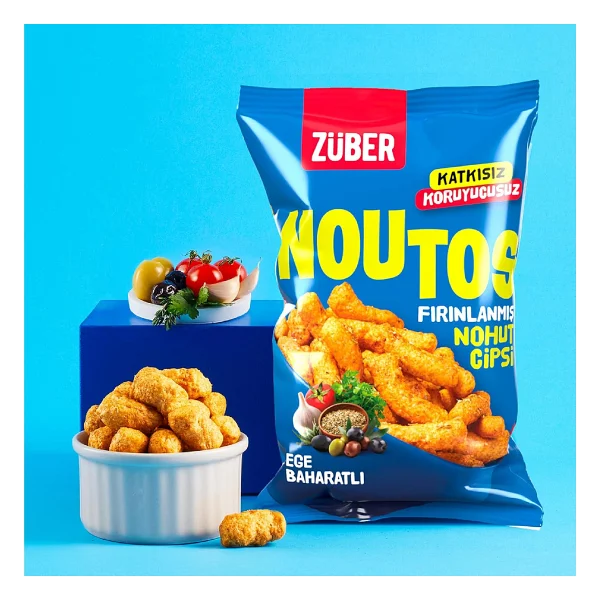 Züber Noutos Ege Baharatlı Fırınlanmış Nohut Cipsi 55 gr 15'li - Görsel 2