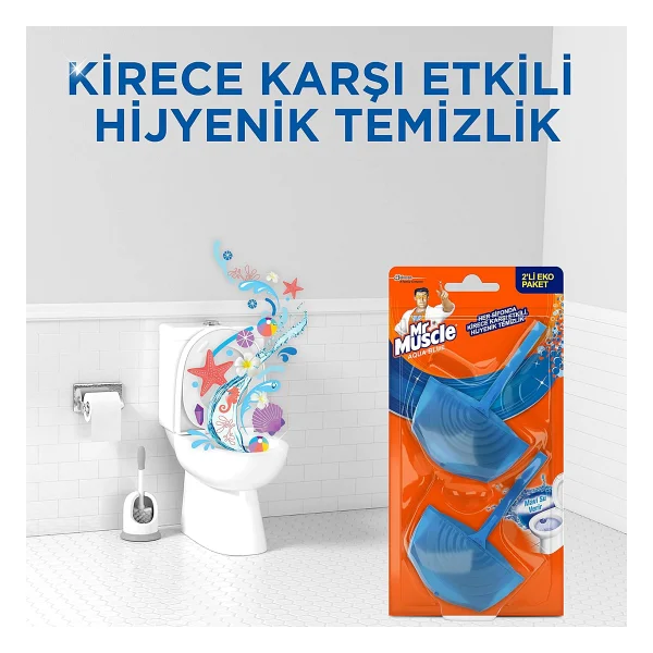 Mr. Muscle Klozet Blok Aqua Mavi 2'li Koku Giderici - Görsel 5