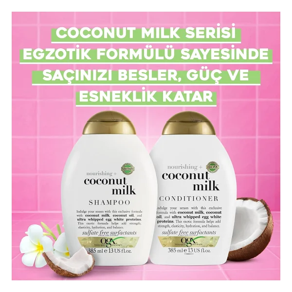 OGX Besleyici Coconut Milk Sülfatsız Saç Bakım Kremi 385 ml - Görsel 2