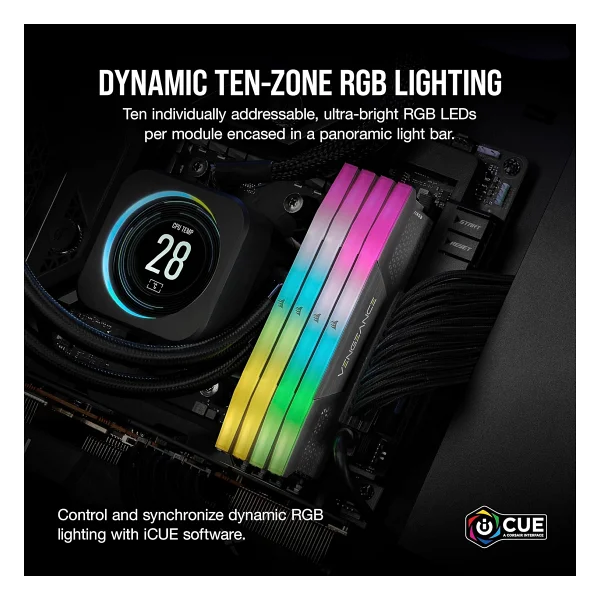 Corsair Vengeance RGB 16 GB 6000 MHz Cl36 Cmh16gx5m1e6000z36 DDR5 RAM - Görsel 2