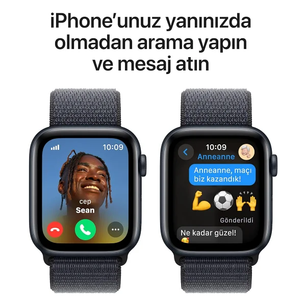 Apple Watch Se 2 2023 GPS + Cellular 40mm Gece Yarısı Alüminyum Kasa Ve Mürekkep Moru Spor Loop Kordon Akıllı Saat - Görsel 4