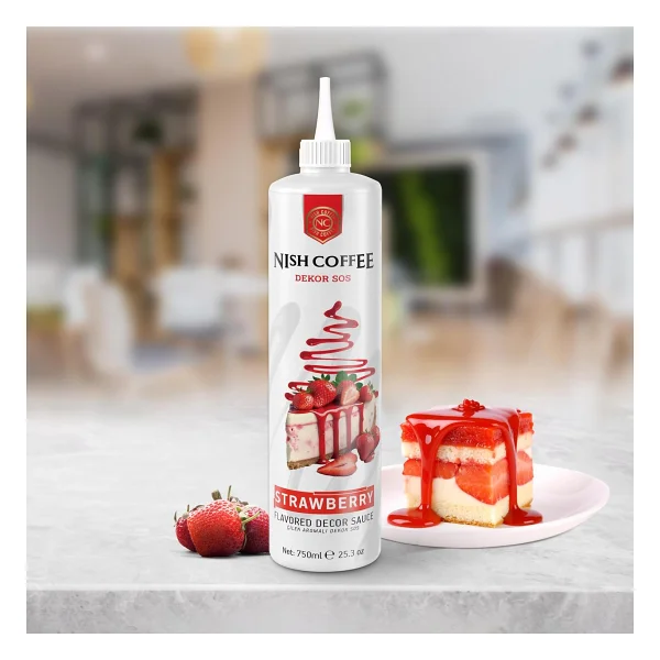 Nish Çilek Aromalı Dekor Sos 750 gr - Görsel 2