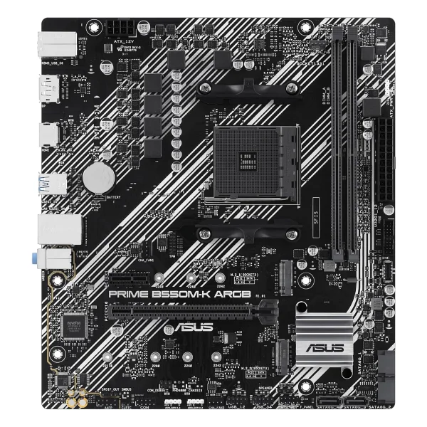 Asus Prime B550M-K ARGB B550 2xDDR4 DP/HDMI 2xM.2 AM4 Anakart - Görsel 3