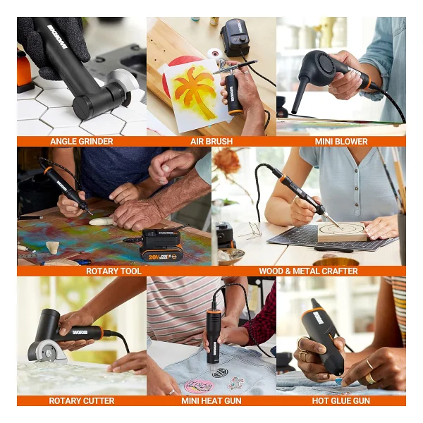Worx Wx739 20 V 2 Ah Akülü Devir Ayarlı Gravür Makinesi + 34 Parça Aksesuar - Görsel 9
