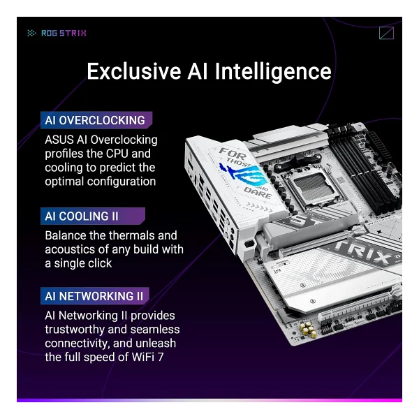 Asus Rog Strix X870-A Gaming Wi-Fi AMD Am5 DDR5 Atx Anakart - Görsel 2