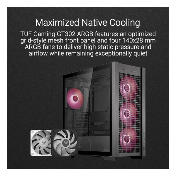 Asus Tuf Gaming Gt302 Argb Fanlı Siyah E-Atx Oyuncu Kasası - Görsel 2