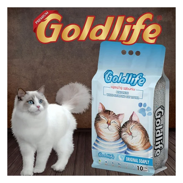 Goldlife Marsilya Sabunu Kokulu 10 lt İnce Taneli Bentonit Kedi Kumu - Görsel 5