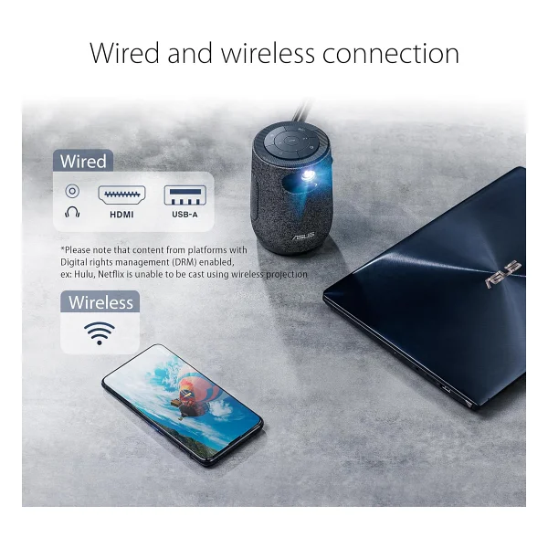 Asus ZenBeam Latte L1 300 Lümen HD Kısa Mesafe Wi-Fi Android Taşınabilir Mini LED Projeksiyon Cihazı - Görsel 7