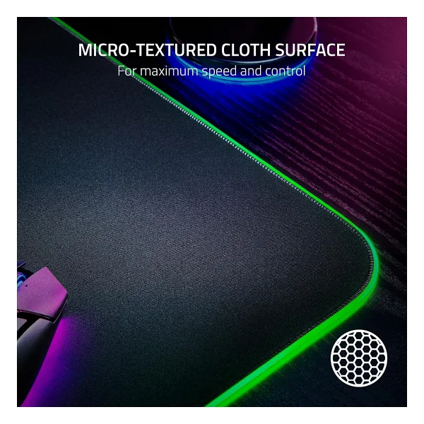 Razer Goliathus Chroma 3XL - Yumuşak Oyun Fare Altlığı, RGB Aydınlatmalı, Mikro Dokulu Kumaş Yüzeyli, Siyah - Görsel 2