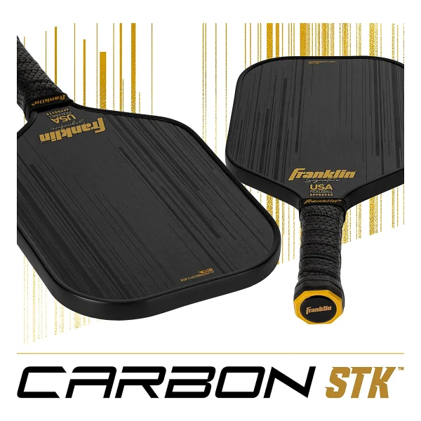 Franklin Sports Pro Pickleball Küreği - İmza Serisi Karbon Fiber Pickleball Küreği - Abd Pickleball (Usapa) Onaylı Turnuva Pickleball Küreği - 17 Mm Polipropilen Core Pro Raket - Siyah - Görsel 3