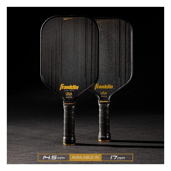 Franklin Sports Pro Pickleball Küreği - İmza Serisi Karbon Fiber Pickleball Küreği - Abd Pickleball (Usapa) Onaylı Turnuva Pickleball Küreği - 17 Mm Polipropilen Core Pro Raket - Siyah - Görsel 10