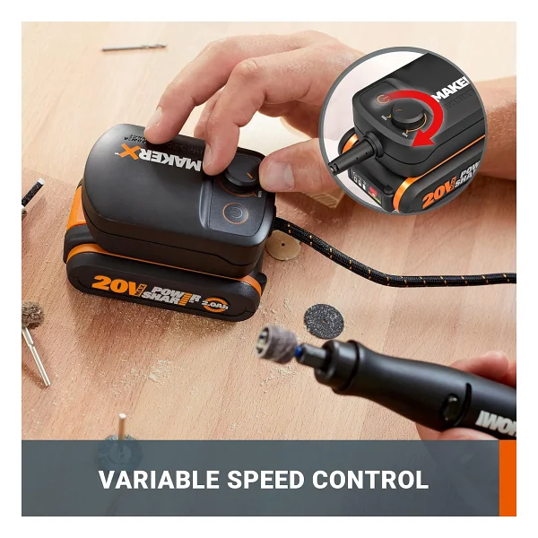 Worx Wx739 20 V 2 Ah Akülü Devir Ayarlı Gravür Makinesi + 34 Parça Aksesuar - Görsel 5