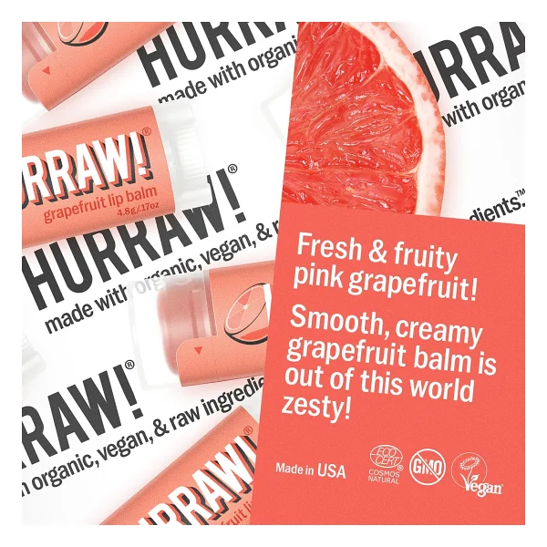 Hurraw Grapefruit Kapha Lip Balm Greyfurt 4,8 Gr - Görsel 3