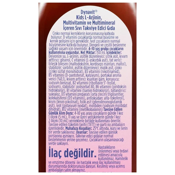 Dynavit Kids Arjikid Multi Şurup 150 ml - Görsel 6