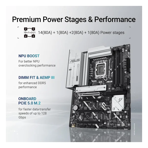 Asus Prime Z890-P Wi-Fi Intel Lga1851 DDR5 Atx Anakart - Görsel 3