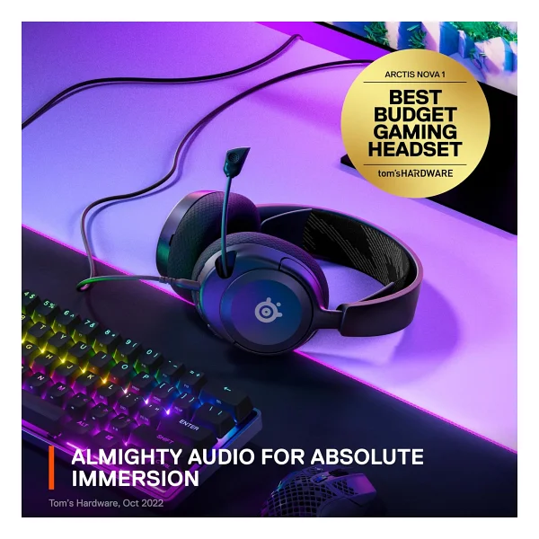 Steelseries Arctis Nova 1 Kablolu Kulak Üstü Oyuncu Kulaklığı - Görsel 5