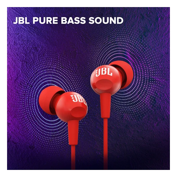 Jbl C100sı Kırmızı Kablolu Kulak İçi Kulaklık - Görsel 2