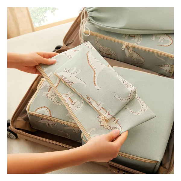 Ocean Home Textile 6'lı Çocuk Odası Dinozor Bavul İçi Düzenleyici Set - Görsel 6