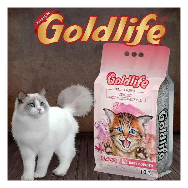 Goldlife Bebek Pudrası Kokulu 10 lt İnce Taneli Bentonit Kedi Kumu - Görsel 5
