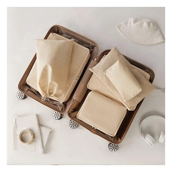 Ocean Home Textile 6li Bej Baliksirti Bavul Ici Duzenleyici Set - Görsel 5