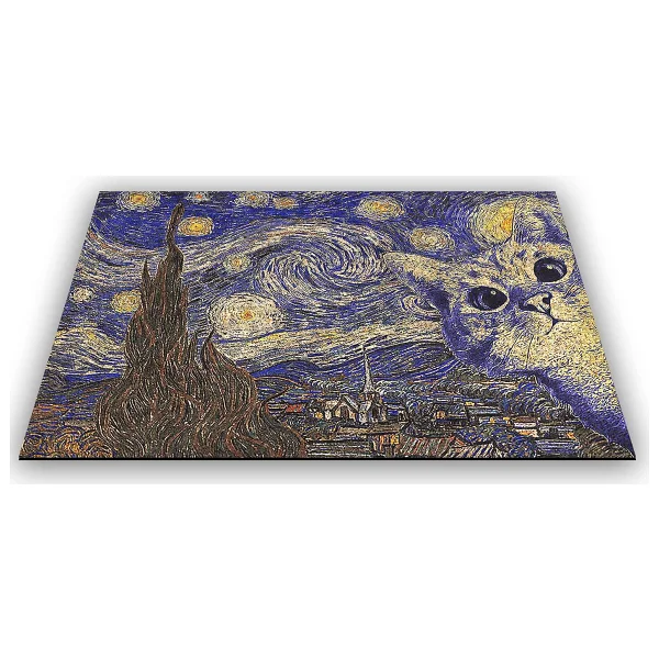 Monnhein Tasarımlı Dekoratif Kapı önü Paspas, Dış Mekan/Ev İçi/Banyo/Mutfak/Yatak Odası/Giriş Paspasları (Sonsuz Gece Cat, 45X70) - Görsel 7