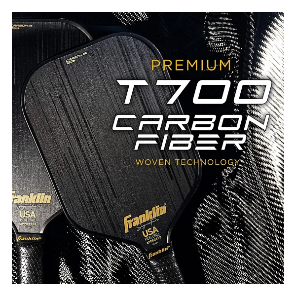 Franklin Sports Pro Pickleball Küreği - İmza Serisi Karbon Fiber Pickleball Küreği - Abd Pickleball (Usapa) Onaylı Turnuva Pickleball Küreği - 17 Mm Polipropilen Core Pro Raket - Siyah - Görsel 5