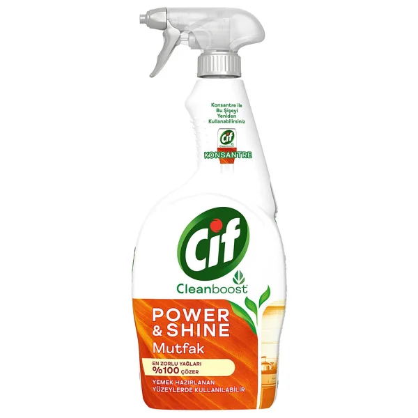 Cif Cleanboost Power & Shine Mutfak Sprey Temizleyici 750 Ml - Görsel 3