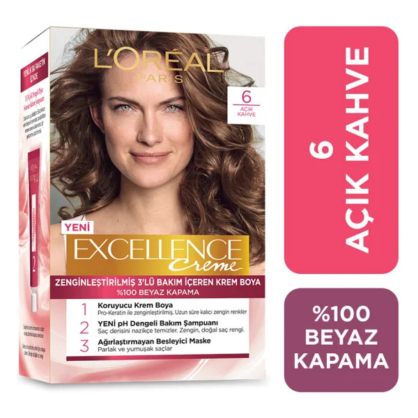 L'oreal Paris Excellence Creme 6 Açık Kahve Saç Boyası - Görsel 6