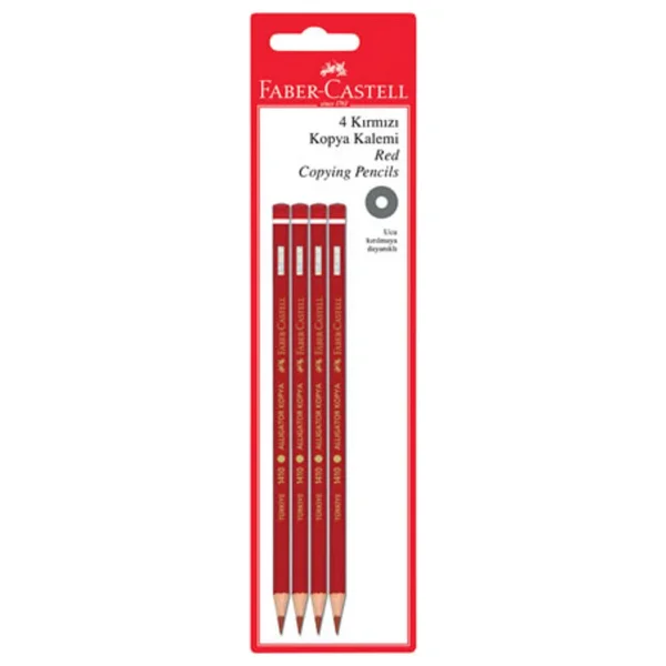 Faber-Castell 4'lü Kırmızı Kopya Kalemi - Görsel 5