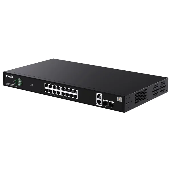 Tenda TEG2220P-16-250W 16 Port 10/100/1000 16 Port PoE+ 2 X SFP 250W Yonetilebilir Desktop Switch - Görsel 3