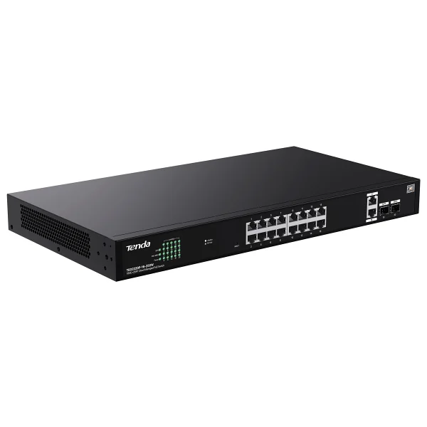 Tenda TEG2220P-16-250W 16 Port 10/100/1000 16 Port PoE+ 2 X SFP 250W Yonetilebilir Desktop Switch - Görsel 4