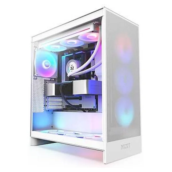 NZXT H7 Flow 2024 CM-H72FW-R1 RGB Fanlı Beyaz E-ATX Oyuncu Kasası