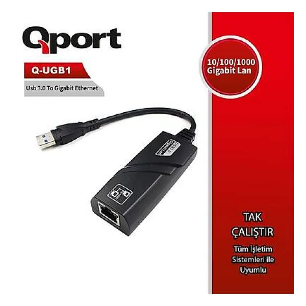 Qport Q-Ugb1 USB 3.0 To Ethernett Dönüştürücü - Görsel 2