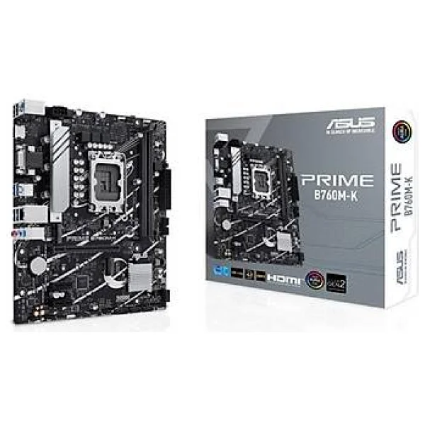 Asus Prime B760M-K 2xDDR5 VGA/HDMI 2xM.2 1xGLAN 1700P (12.Gen 13.Gen) Anakart - Görsel 2