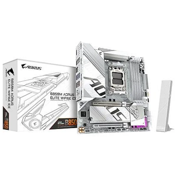Gigabyte B850m Aorus Elite Wıfı6e Ice AMD Am5 DDR5 Micro Atx Anakart - Görsel 2