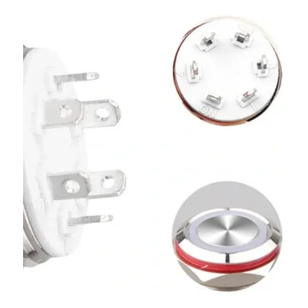 Wd12c1-pin-p1-ec 12mm Düz Yaylı Işıklı Metal Buton - Beyaz - Görsel 2
