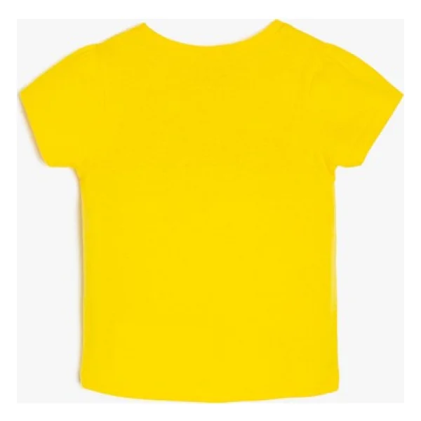 Koton Kız Bebek Yazılı Baskılı T-Shirt - 9 - 12 Ay - Sarı - Görsel 6