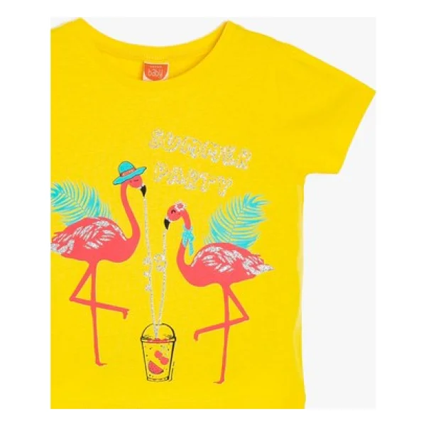 Koton Kız Bebek Yazılı Baskılı T-Shirt - 9 - 12 Ay - Sarı - Görsel 7