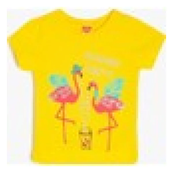 Koton Kız Bebek Yazılı Baskılı T-Shirt - 9 - 12 Ay - Sarı - Görsel 4