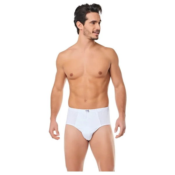 Seher Yıldızı Erkek Slip Külot %100 Pamuk Abani Classic 6'lı Paket - Beyaz - Görsel 5