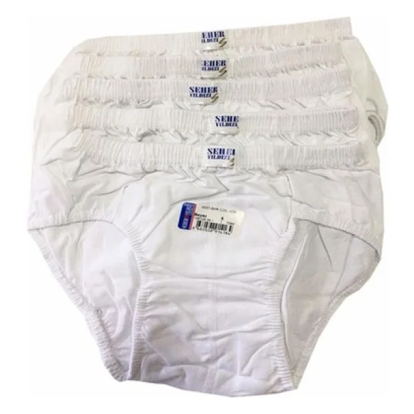 Seher Yıldızı Erkek Çocuk Slip Külot Beyaz 12 Li Paket Beyaz 7-8 Yaş - Görsel 4