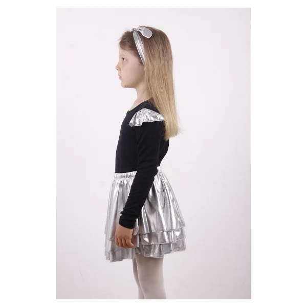 Toontoy Kız Çocuk Kol Detaylı Balerin Takımı - 12 Yaş - Gri Melanj - Görsel 2