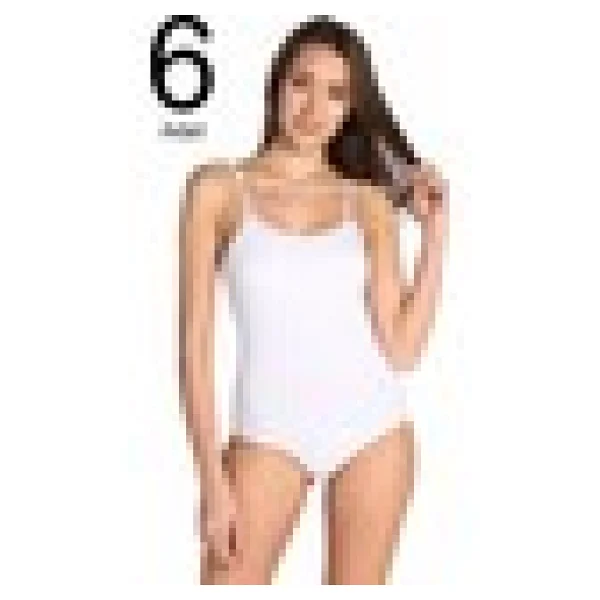 Tutku Kadın Siyah 6'lı Paket İp Askılı Likralı Kancalı Çıtçıtlı Body - Görsel 2