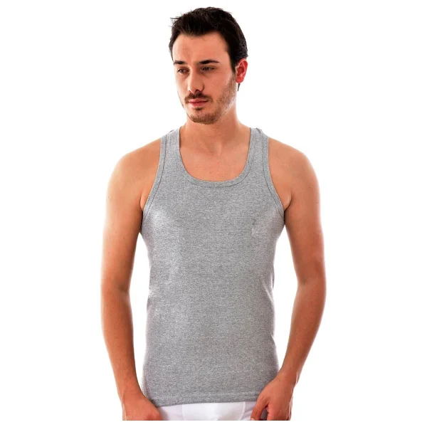 Seher Yıldızı Seher Erkek Beyaz Askılı Ribana Spor Atlet - Görsel 10