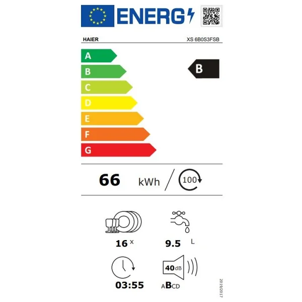 Haier XS 6b0s3fsb-80 Wi-Fi 10 Programlı Tam Ankastre Bulaşık Makinesi - Görsel 6